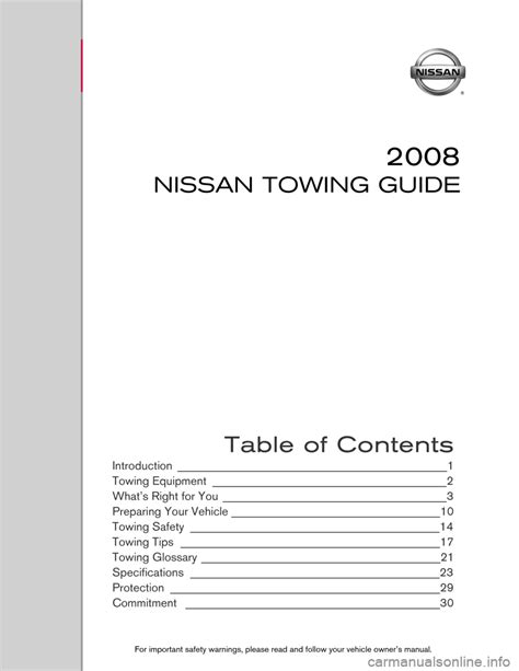 nissan towing guide 2008 Doc