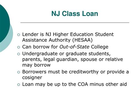 nj class loan