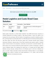 nodal logistics and custo brasil case solution PDF Epub