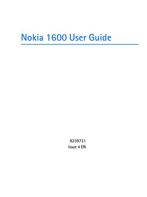 nokia 1600 user guide Epub