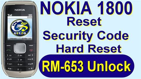 nokia 1800 hard reset code Epub