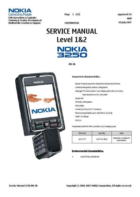 nokia 3250 service manual PDF