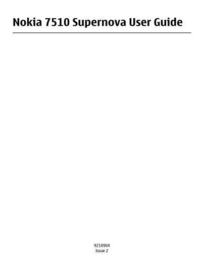 nokia 7510 user guide Reader