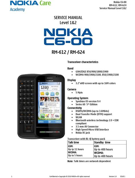 nokia c6 00 service manual PDF