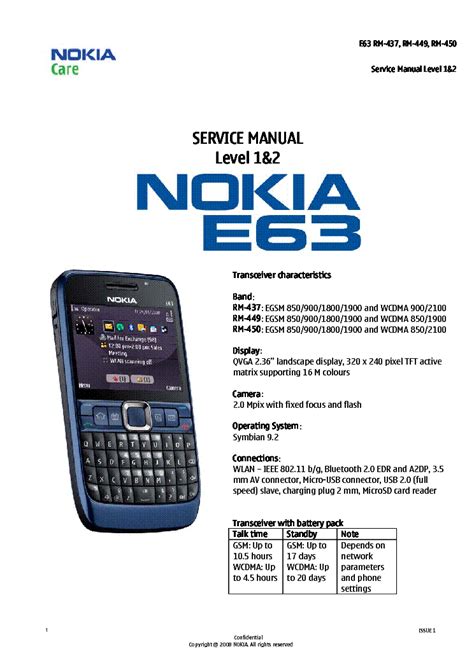 nokia e63 service manual Doc