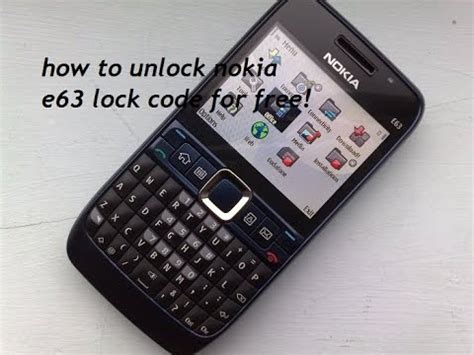 nokia master phone lock code for e63 Reader