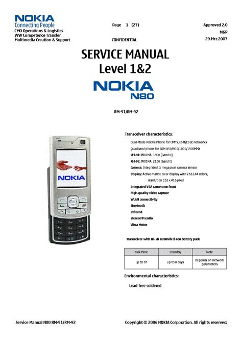 nokia n80 service manual level 1 2 PDF