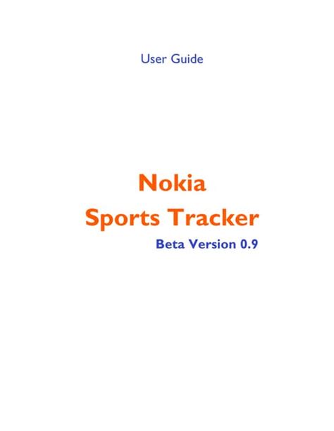 nokia sports tracker 30 user guide Epub