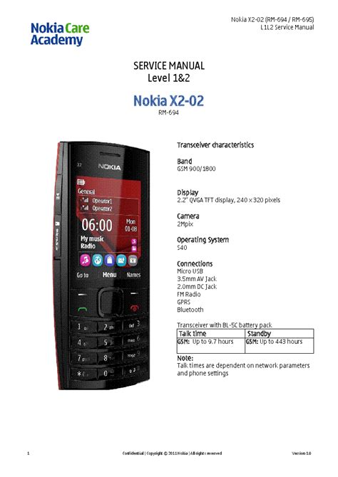 nokia x2 service manual PDF