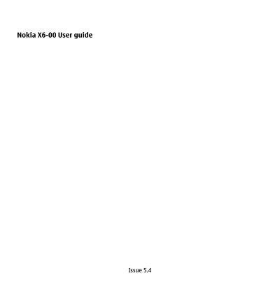 nokia x6 00 user guide Kindle Editon