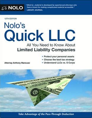 nolos quick llc all you need to know about limited liability companies quick and legal PDF