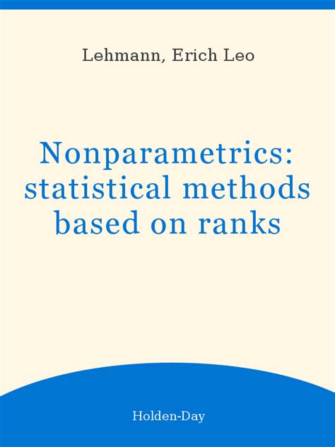 nonparametrics statistical methods based on ranks Doc