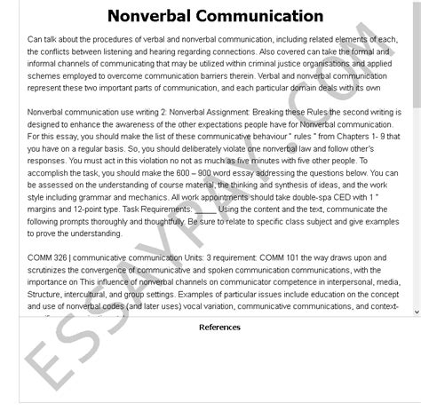 nonverbal communication essay conclusion Epub