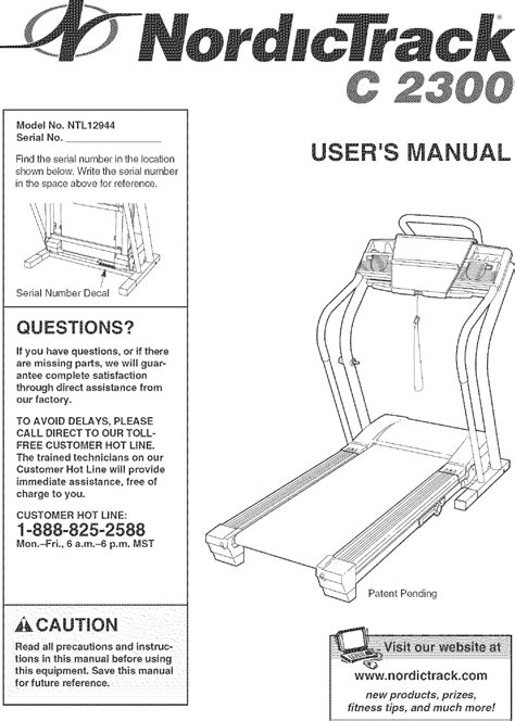 nordic track treadmill c2000 manual Reader