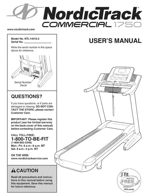 nordictrack manuals pdf user guide PDF