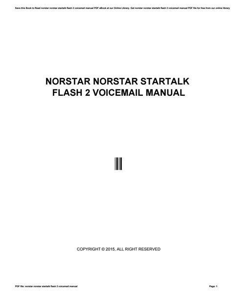 norstar flash voicemail manual Kindle Editon