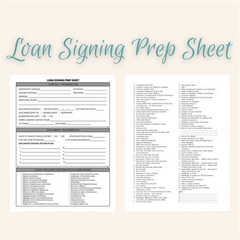 notary loan signing prep sheet Kindle Editon