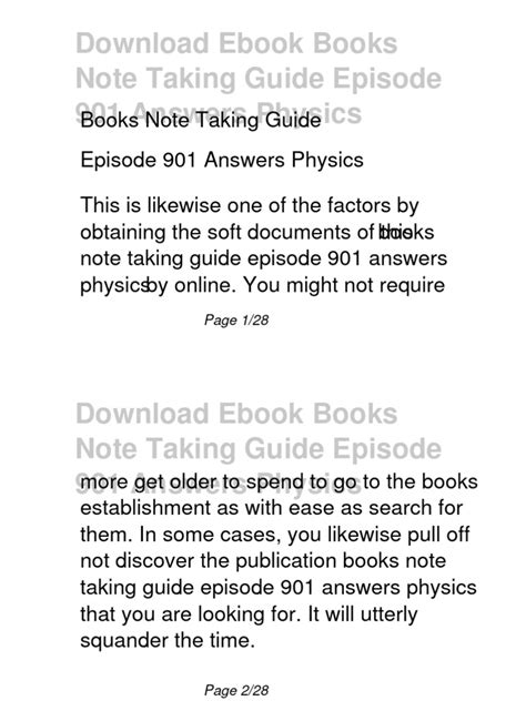 note taking guide answers Epub