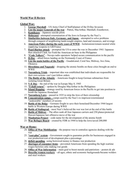 note taking study guide the end of world war 2 Epub