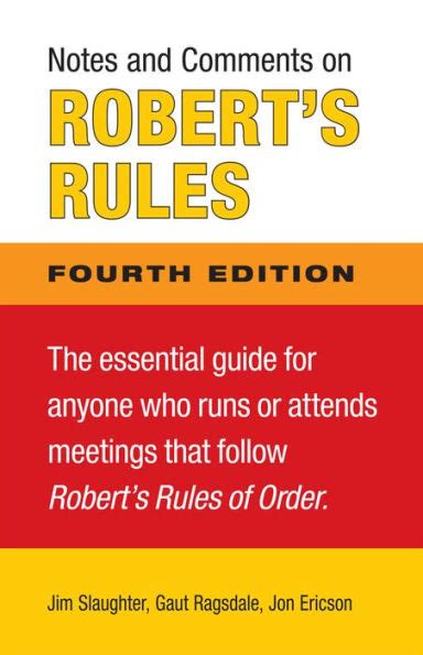 notes and comments on roberts rules fourth edition Doc