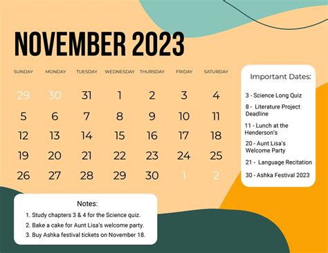 november 2023 from now
