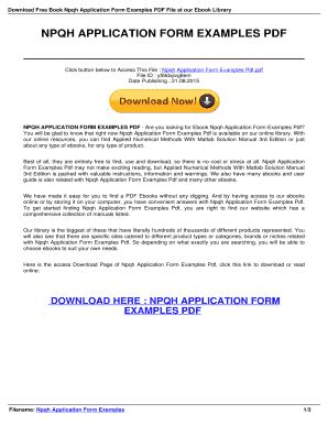 npqh application form examples Kindle Editon