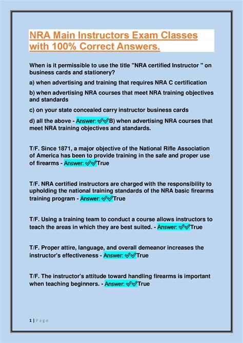 nra trainers exam answers Ebook Doc