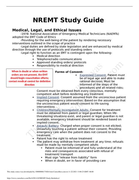 nremt basic study guide Doc