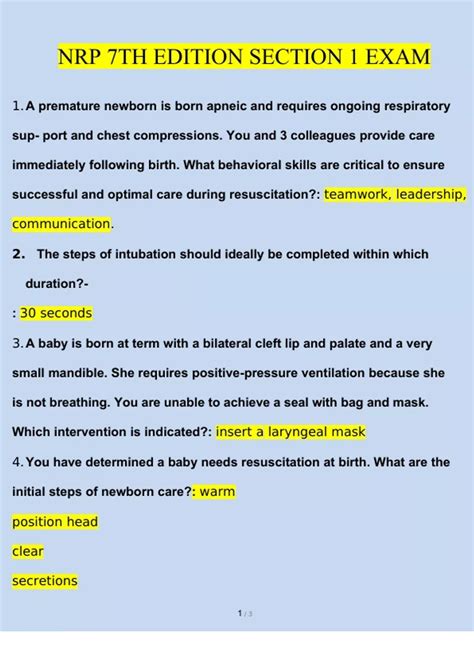 nrp sixth edition answers PDF