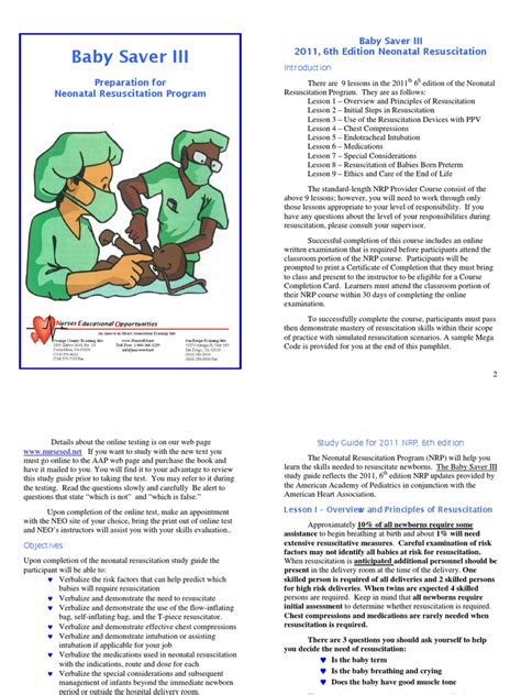 nrp study guide baby saver PDF