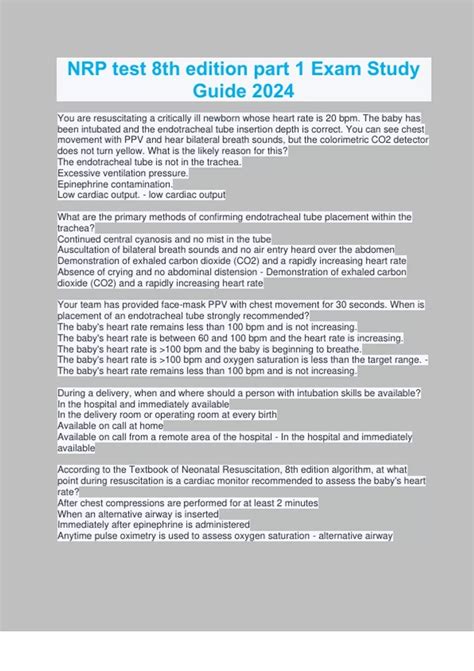 nrp test study guide Doc