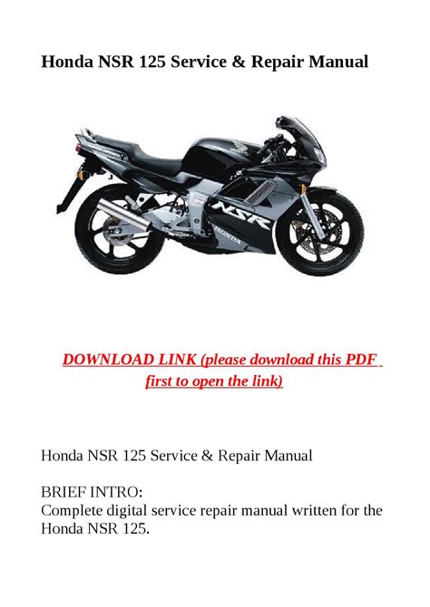 nsr 125 repair manual PDF