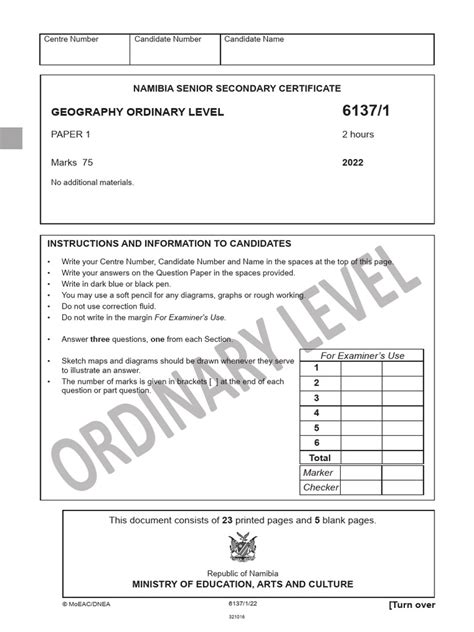 nssc geography question papers 2011 Reader