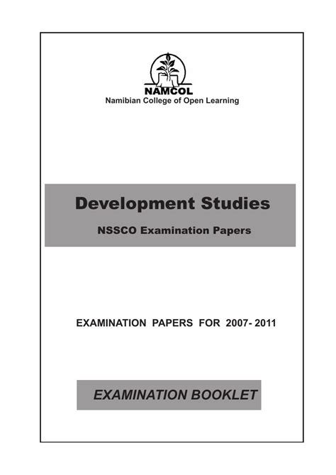 nssc question paper 3 for development studies Reader