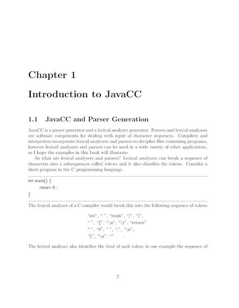 ntroduction to javacc chapter 1 PDF