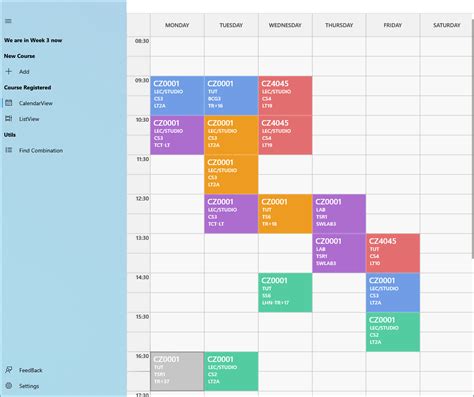 ntu course timetable