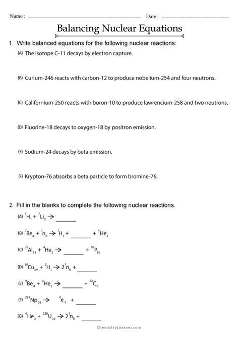 nuclear equations worksheet chapter 25 Epub