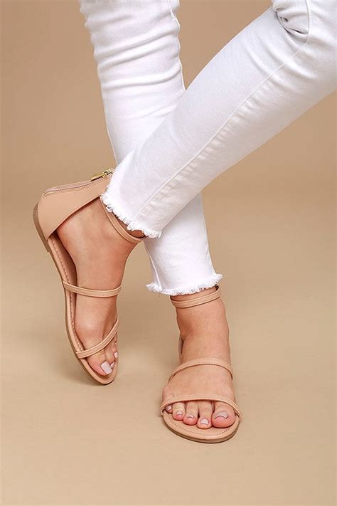 nude flat sandals for work