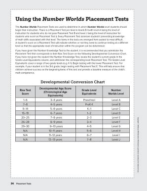 number worlds placement test