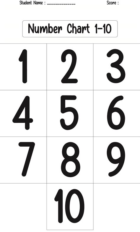 Numbers Printable 1 10