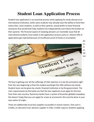 An infographic illustrating the key steps and required documents for the Numerica student loan application process.
