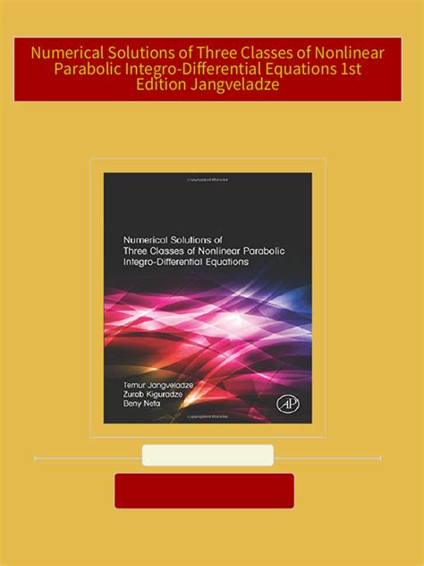 numerical solutions nonlinear parabolic integro differential Epub