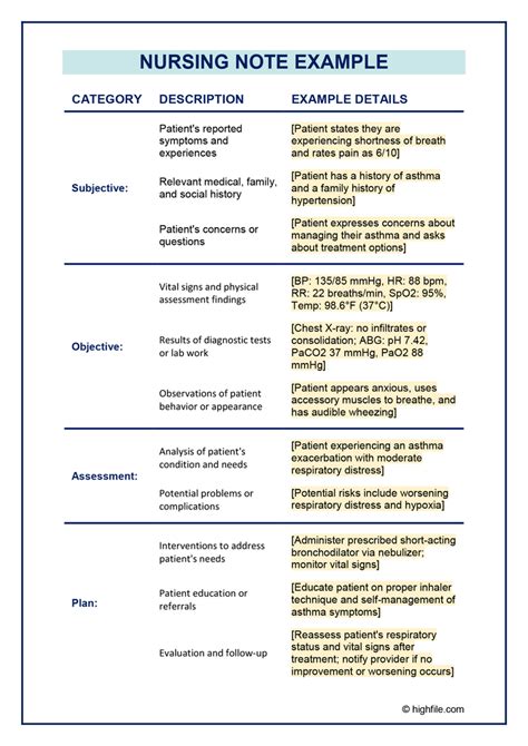 nursing documentation examples download PDF