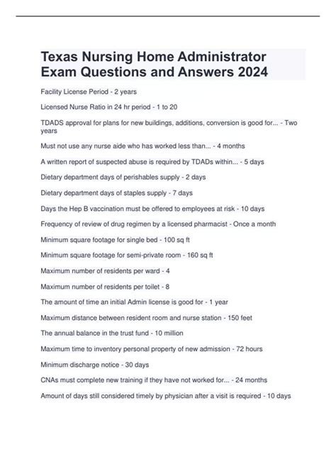 nursing home administrator questions Reader