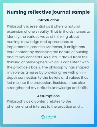 nursing reflective journal sample Reader