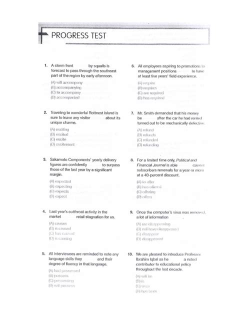 nutrition progress test 2 answers PDF