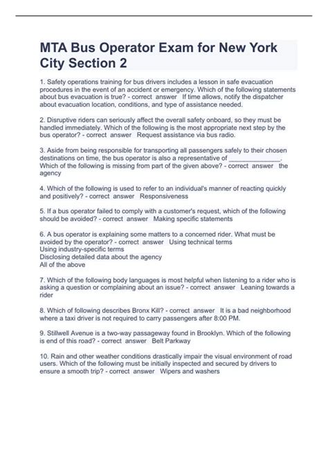 nyc bus operator exam study guide Kindle Editon