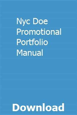 nyc doe grade 8 promotion portfolio manual Epub