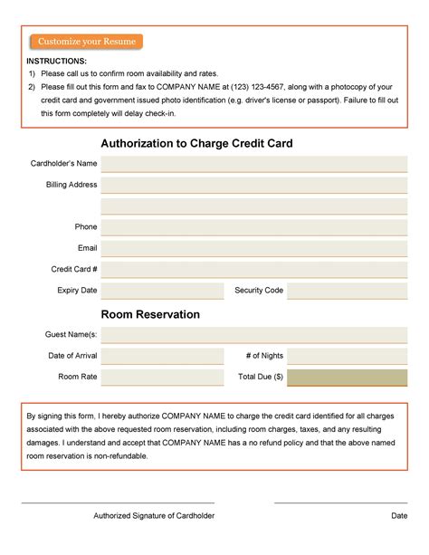 nyit credit card authorization form Doc