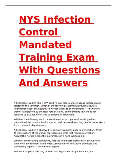 nys infection control answers Doc